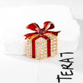 Red Gold Tone Ribbon Bow Crystal Enamel Metal Brooch Pin view 5