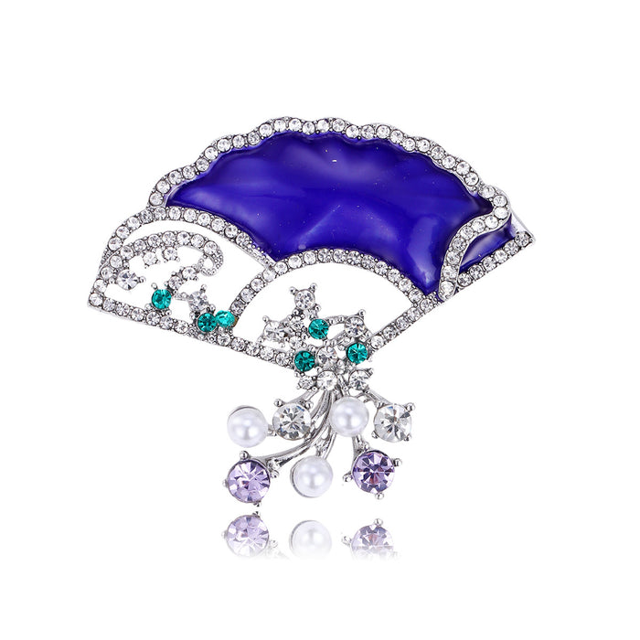 Flower Enamel Pearl Look Metal Brooch Pin for Jackets and Lapels