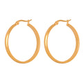 Large Polished Oval O-Hoop Earrings Gold Tone Metal view 5
