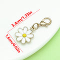 Yellow Bee And White Daisy Metal Charms With Lobster Clasps view 8