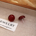 Simple Translucent Burgundy Large Round Statement Stud Earrings view 3