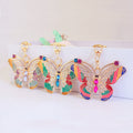 Multicolor Rhinestone Butterfly Keychain With Lobster Clasp view 9