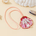 Beaded Sequin Scallop Shell Pendant Necklace With Pearl view 2