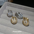 Crystal Flower Hoop Ear Clips in Gold and Silver Tones view 2