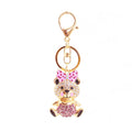 Rhinestone Bow Bear Keychain With Split Ring And Lobster Clasp view 5