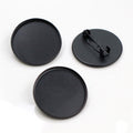 Round Cabochon Brooch Blank Settings in Mixed Finishes view 4