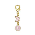 Pink Enamel Letter Keychain Gold Clasp Butterfly Charm view 11