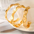 Gold-Tone Geometric Faceted Open Cuff Bracelet, Copper, 5.5 cm view 4