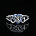 Double Heart Infinity Ring In Six Stone Color Options view 3