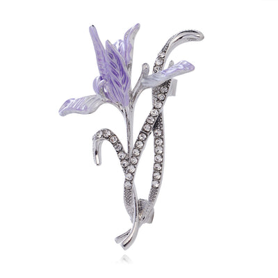Front product view of the purple flower brooch