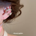 Silver-Tone Double Leaf Textured Ear Cuff Fashion Jewelry view 3