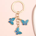 Gold-Tone Butterfly Charm Keychain With Glitter-Coated Wings view 8