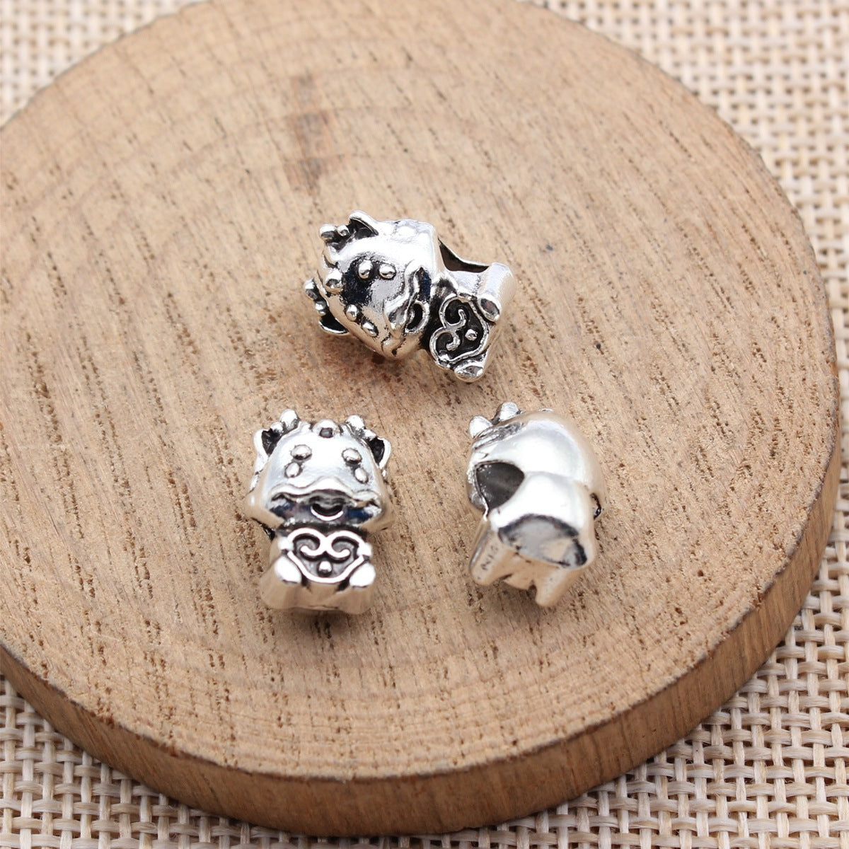 14x10x9.2mm 3.1g Antique Silver Zinc Alloy Heart Dragon Large Hole Beads for Bracelet Necklace DIY