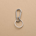 Silver Tone Metal Snap Hook Keychain With Round Split Ring view 4