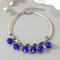 Wrapped Cord Double Row Round Bead Charm Bracelets in Nine Colors view 6