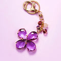 Faceted Crystal Four Leaf Clover Keychains in Five Pictured Colors view 4