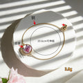 Adjustable Gold Tone Pressed Flower Slider Bracelets view 4
