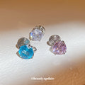 Round Crystal Ear Cuffs in Pink Blue and Clear Options view 4