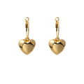 Gold and Silver Polished Heart Small Huggie Earrings view 5