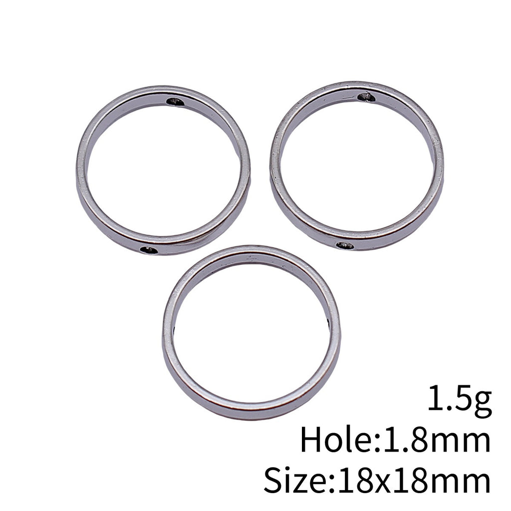 18x18mm 1.5g Multicolor Zinc Alloy Round Ring Spacer Beads for Bracelet Jewelry Making