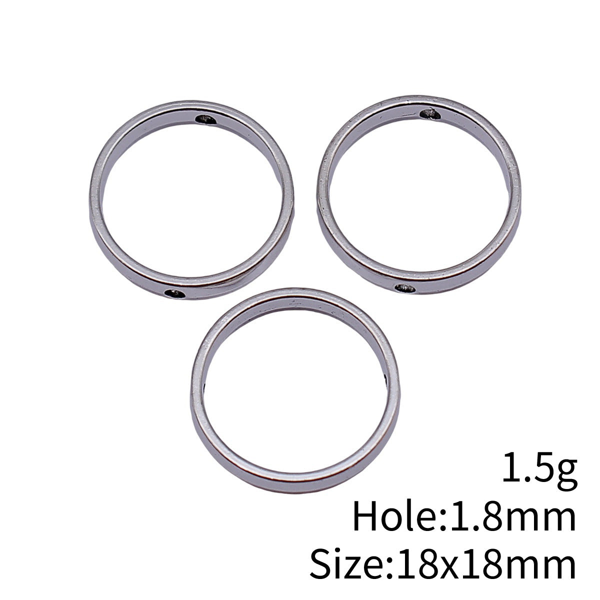 18x18mm 1.5g Multicolor Zinc Alloy Round Ring Spacer Beads for Bracelet Jewelry Making