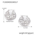 Crinkled Disc Hoop Earrings in Gold and Silver Tone view 7