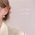 Gold Star Stud Cats Eye Crescent Moon Drop Earrings view 2