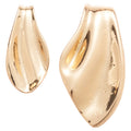 Gold Tone Asymmetric Fishtail Stud Earrings Statement Jewelry view 5