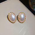 Multi Strand Pearl Choker Oval Pearl Gold Stud Earrings view 7