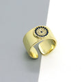 Gold Tone Crystal Eye and Celestial Adjustable Rings in Four Designs view 5