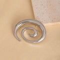 Gold and Silver Oversized Open Spiral Statement Earrings view 7