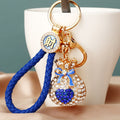 Jeweled Heart Fortune Pouch Keychains in Four Pictured Colors view 6