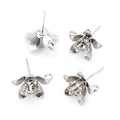 Flower Earring Posts With Hanging Loops in Five Finishes view 6