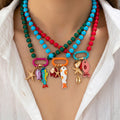 Ocean Charm Beaded Necklace With Shell And Star Details view 1