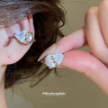 Crystal Flower Pearl Clip-On Earrings Statement Jewelry view 6