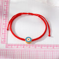 Red Woven Cord Large Round Evil Eye Adjustable Bracelets view 4