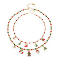Christmas Charm Necklace Enamel Beads Stocking Tree Santa view 5