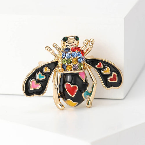 Playing Card Enamel Bee Brooch styled product view