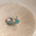 Assorted Flower Ruby and Green Heart Crystal Earrings view 2