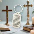 Cream Dog Tag Wooden Arabic Calligraphy Keychain Charm view 3