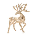 Geometric Faceted Stag Deer Brooch Gold Or Silver Tone Metal view 5
