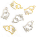 Rhinestone Heart and Star Charms in Gold and Silver Tones view 5