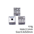 Chinese Fu Character Square Metal Bead for Jewelry Making view 3