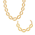 Oval Link Necklace and Bracelet Collection in Three Finishes view 5