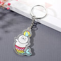 Silver Tone Printed Acrylic Character Split Ring Keychains view 7