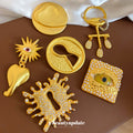 Abstract Geometric Gold Silver Tone Brooch Pins Assorted view 2