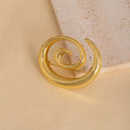 Gold and Silver Oversized Open Spiral Statement Earrings view 6