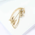 Open Line Owl Brooch With Gray Pearls in Gold or Silver Tone view 4