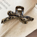 Tortoiseshell Leopard Print Acrylic Bow Hair Claw Clip view 6