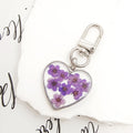 Heart Resin Dried Flower Keychains Silver Clasp 5 Colors view 7